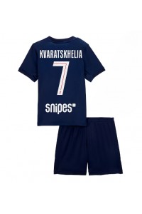 Paris Saint-Germain Khvicha Kvaratskhelia #7 Babytruitje Thuis tenue Kind 2025-26 Korte Mouw (+ Korte broeken)
